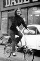 period photo of dorothy paul on small wheeler