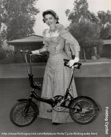 actres jan chaney with porta cycle in 1957 tv program