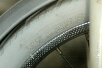 close up of rim and tyre